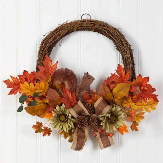 26" Fall Harvest with Bunny Autumn Wreath {4}