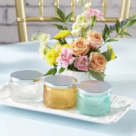 Kate Aspen&reg; Garden Blooms Blue Glass Tea Light Holder, 4ct. {6}