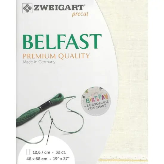 Zweigart&reg; Precut Belfast 32 Count Canvas, 19" x 27" Fairy Dust {1}