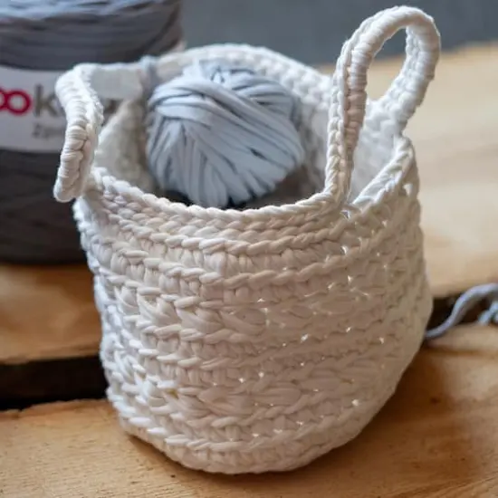 Hoooked Zpagetti Yarn Revisto Basket Kit Off White {4}