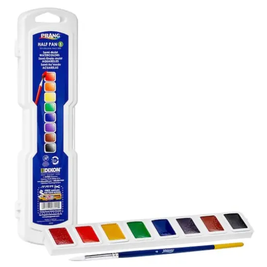 Prang&reg; 8-Color Half Pan Watercolor Set with Brush, 3ct. {3}