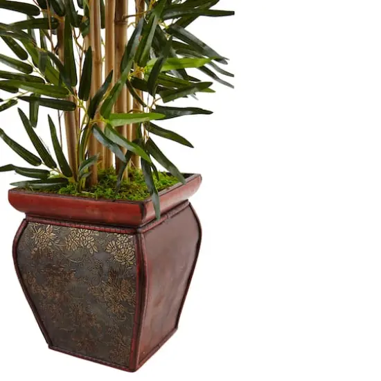 3.5ft. Bamboo Tree In Wooden Decorative Planter {4}