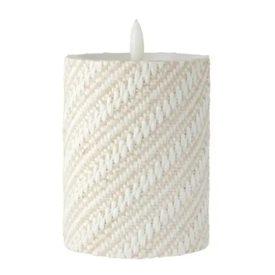 4" Woven Wax LED Pillar Candle by Ashland&reg; White {1}