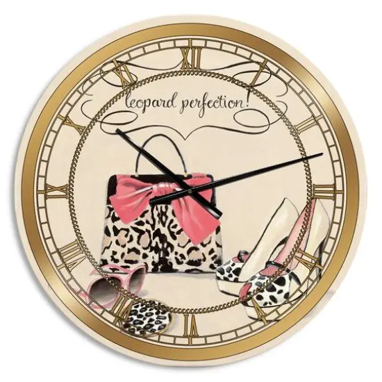 Designart Glam Fashion Handbags II Wall Clock {1}