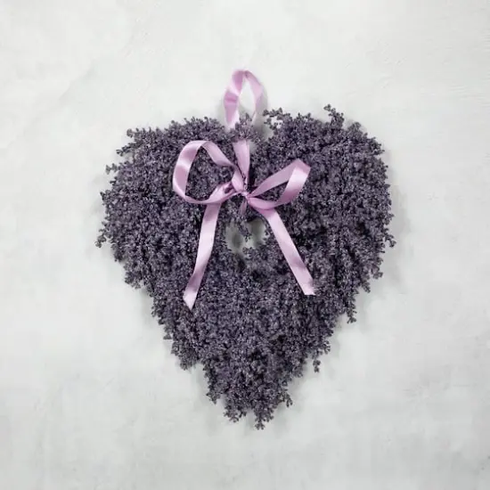 17.5" Artificial Lavender Heart Spring Wreath {7}