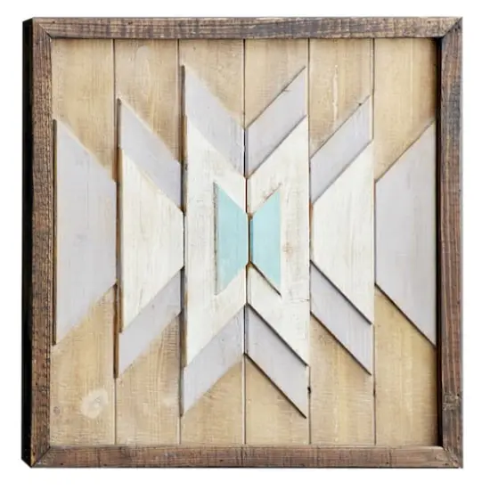 20" Multicolored Wood Farmhouse Abstract Wall Decor {1}