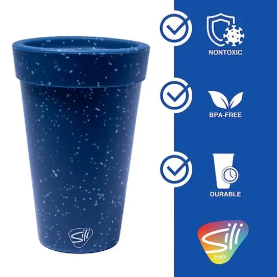 Silipint&reg; 16oz. Silicone Coffee Tumblers, 2ct. Blue Speckled {5}