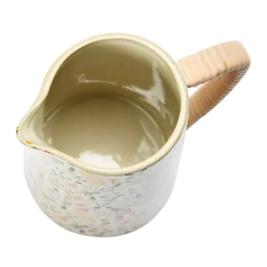 Hello Honey&reg; 6.75" Stoneware Pitcher with Rattan Wrapped Handle {4}