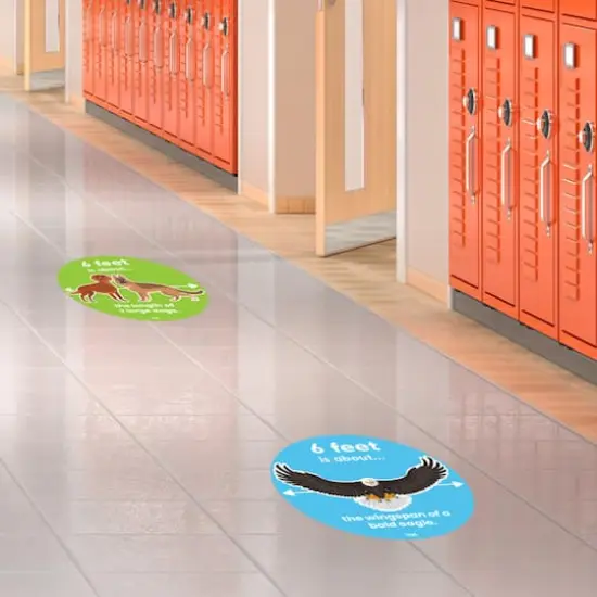 Hand2mind&reg; Social Distance Circles Floor Decals, 8ct. {4}