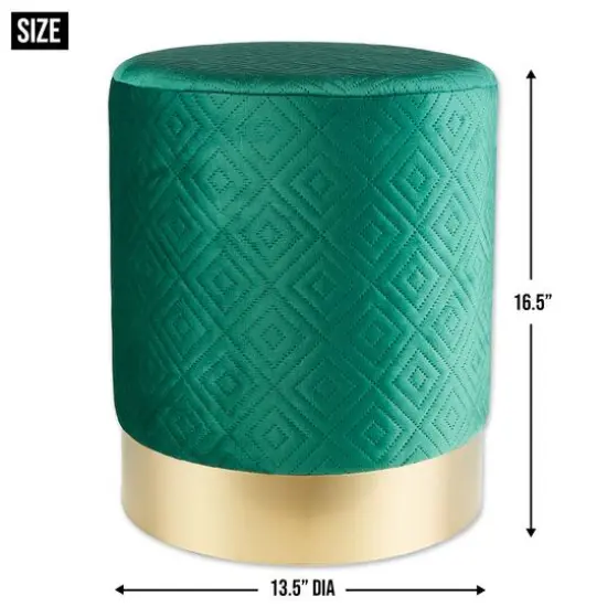 16.5" Green Velvet Stool {6}