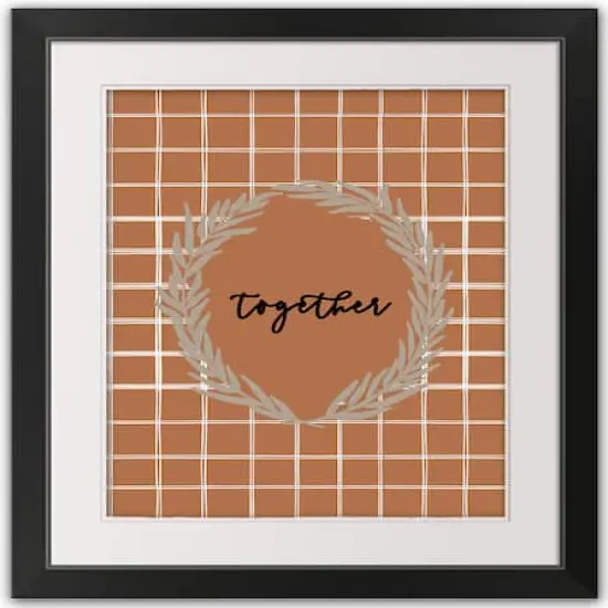 Together Orange Window Pane Black Framed Print Wall Art {1}