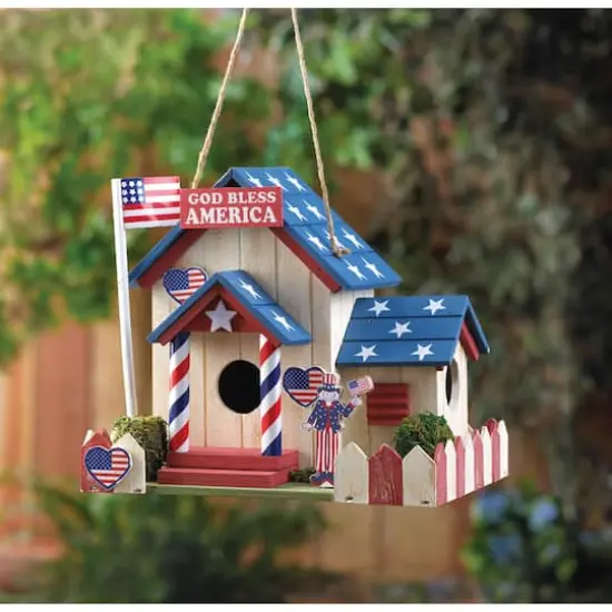 8.5" U.S.A. Patriotic Birdhouse {6}