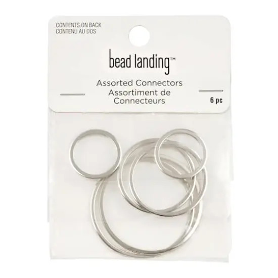 Mixed Round Connectors by Bead Landing&trade; Rhodium {1}