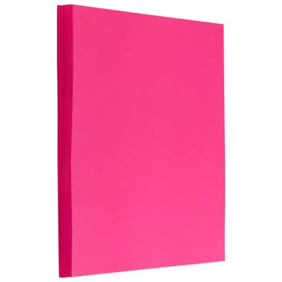 JAM Paper Brite Hue 8.5" x 11" 24lb. Paper Pack, 100 Sheets Ultra Fuchsia Pink {1}