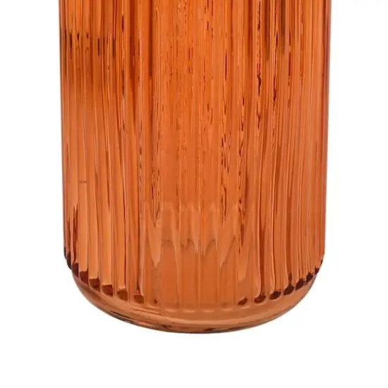 10" Tall Ribbed Glass Vase by Ashland&reg; Orange {4}