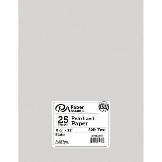 PA Paper™ Accents Pearlized 8.5" x 11" 80lb. Paper, 25 Sheets Slate {1}