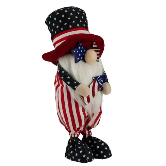 12.2" Patriotic Rocket 4th of July Americana Gnome with Star-Shapes Sunglasses {5}