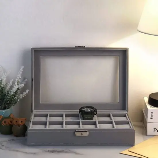 Anchor Gray Dozen Leather Watch Box {8}
