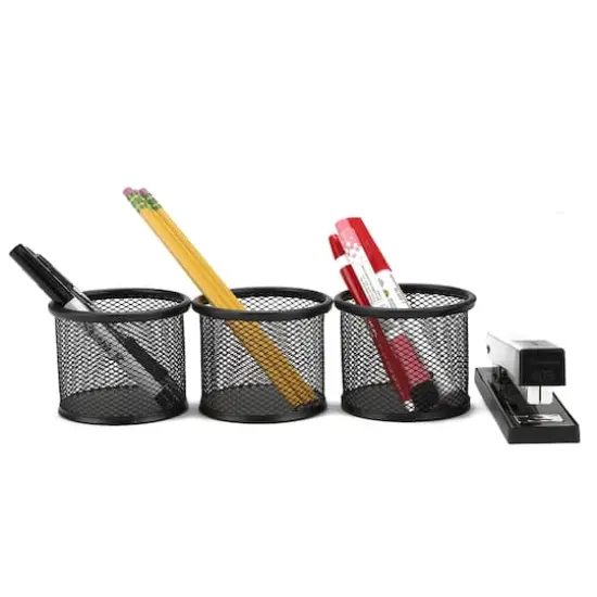 Mind Reader 3 Pack Black Mesh Paper Clip Holder {6}