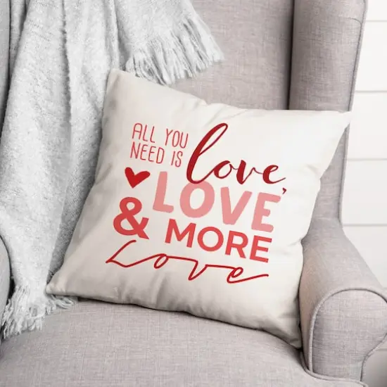 Love Type 16" x 16" Throw Pillow {3}