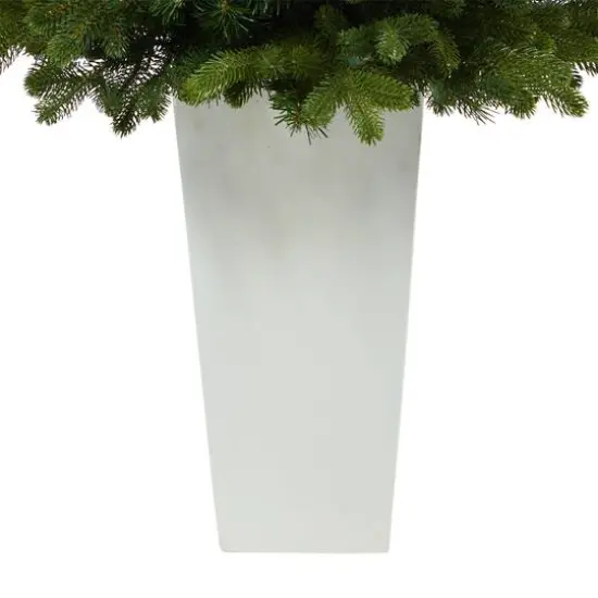 3.5ft. Pre-Lit Washington Fir Artificial Christmas Tree In Tower Planter, Clear Lights {7}