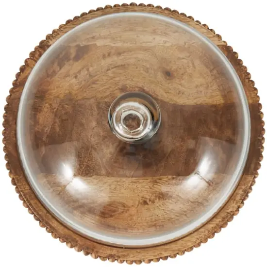 11" Brown Wood Cake Stand {5}