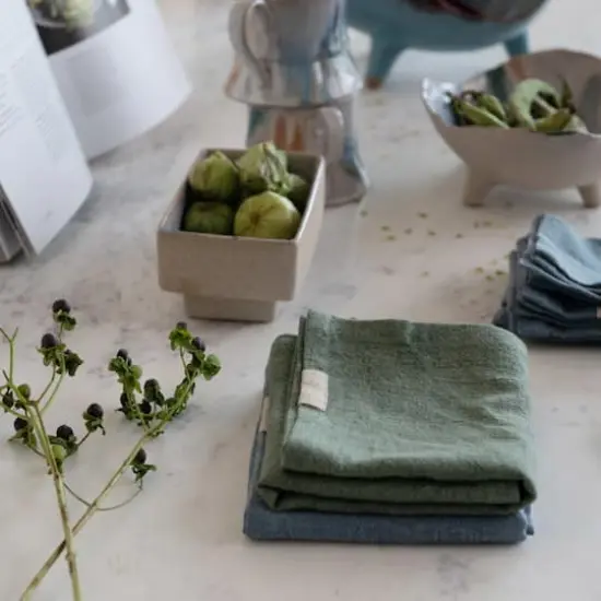 Hello Honey&reg; Stonewashed Linen Blend Tea Towel with Twill Tape Corner Set {5}