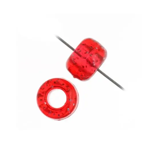 John Bead 9mm Sparkle Pony Beads, 1,000ct. Crimson {5}