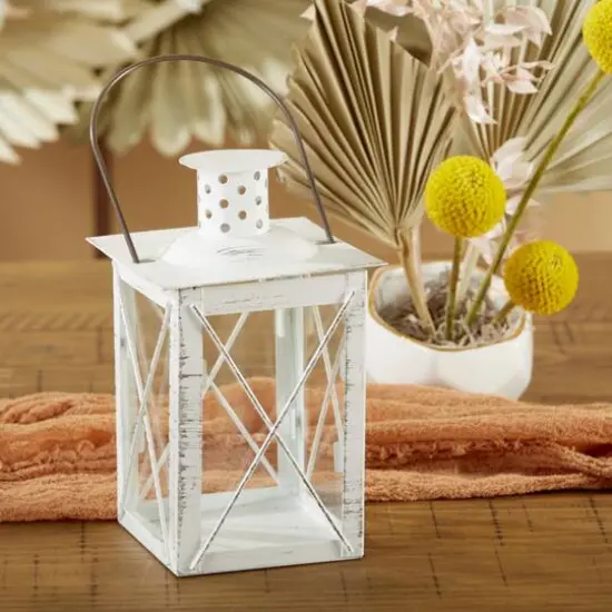 Kate Aspen&reg; Medium Luminous White Lantern Tea Light Holder {9}