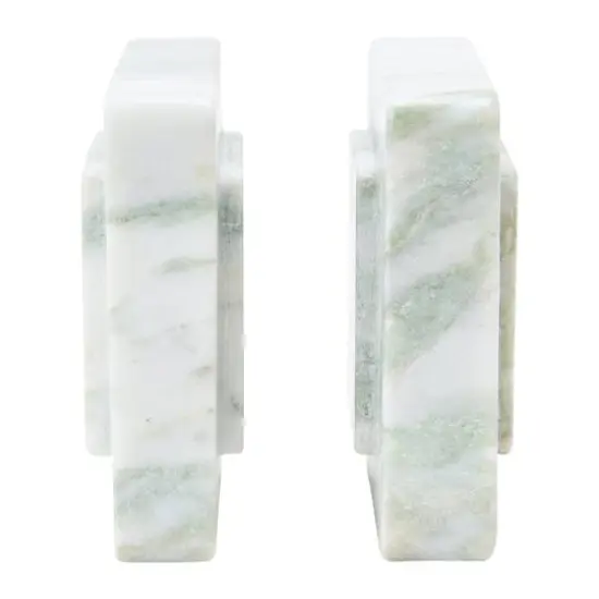 Hello Honey&reg; Square Marble Bookends Set Natural {7}