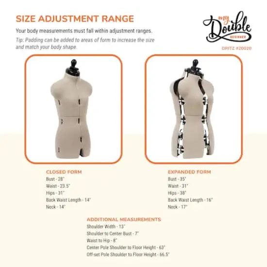Dritz&reg; My Double Designer Petite Dress Form with Adjustable Tri-Pod Stand {4}