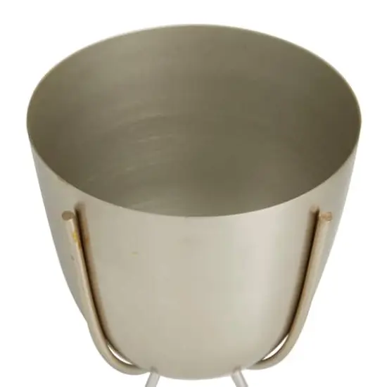 Silver Contemporary Planter, Set of 2" 7", 6" {5}