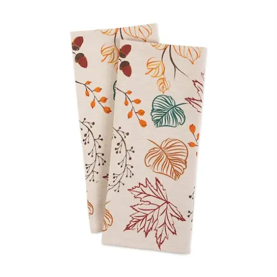 DII&reg; Autumn Leaves Printed Dishtowel Set {3}
