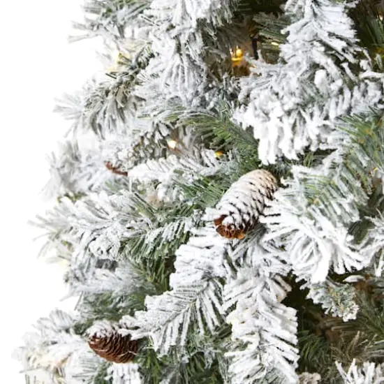 8ft. Pre-Lit White River Mountain Pine Artificial Christmas Tree, Clear LED Lights {4}
