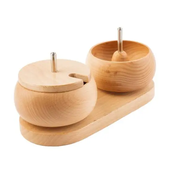 John Bead 3.6" x 3.6" Spin that Bead! Wooden Dual Bead Spinner with 2 Needles {4}