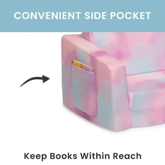 Delta Children Pink Tie Dye Cozee Flip Out 2-in-1 Convertible Chair to Lounger {5}