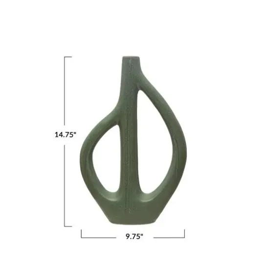 Hello Honey® Bloomingville 15" Matte Blue Stoneware Sculptural Vase {8}