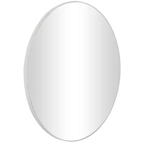 White Wood Thin Framed Wall Mirror 36" x 1" x 36" {3}