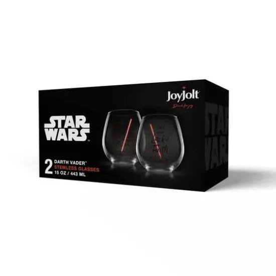JoyJolt® Star Wars™ 15.oz. New Hope Darth Vader Red Lightsaber Stemless Drinking Glass, 2ct. {9}