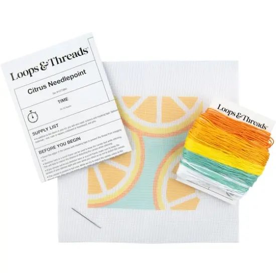 5" x 5" Citrus Needlepoint Kit by Loops & Threads&reg; {4}