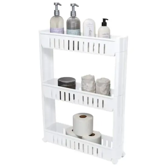 Simplify White 3-Tier Slim Slide Out Storage Cart {7}