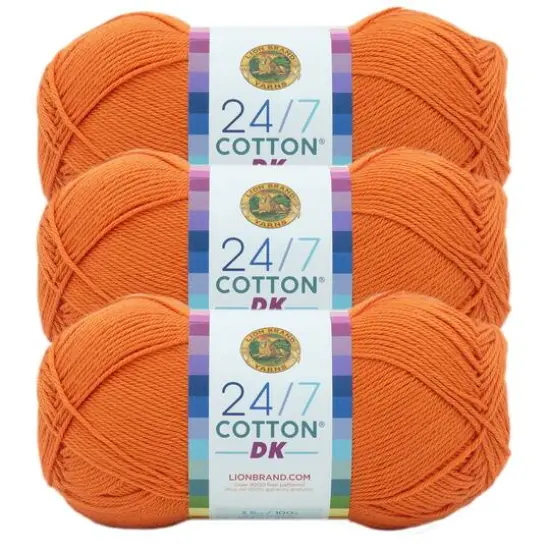 3 Pack Lion Brand&reg; 24/7 Cotton&reg; DK Yarn Caviar {2}
