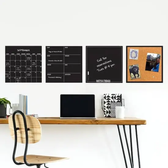 WallPops Black Dry Erase Calendar & Corkboard Set {4}