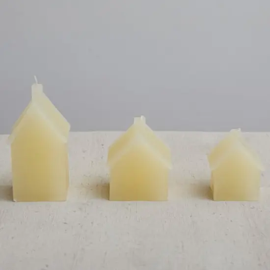 Hello Honey&reg; 5" Cream Unscented House Shaped Candle {3}
