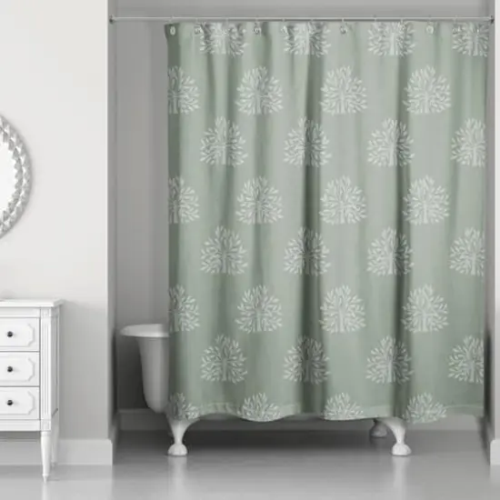 Blooming Bush Shower Curtain, 71" x 74" Green {3}