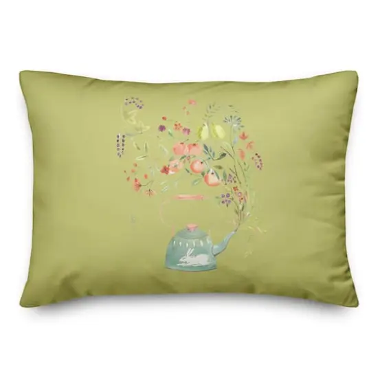 Tea Pot Spring Showers 14" x 20" Throw Pillow {1}