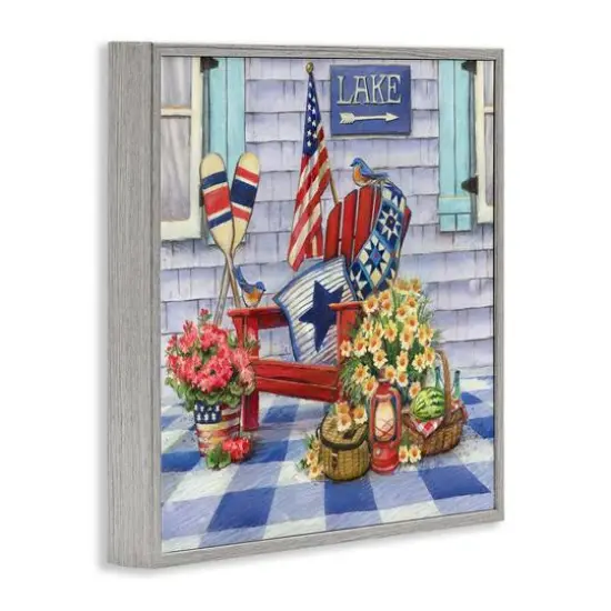 Stupell Industries Americana Porch View Framed Giclee Art Gray {4}