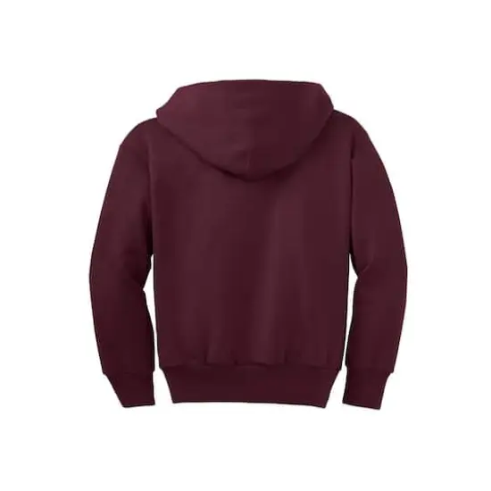 Port & Company&reg; Youth Core Fleece Full-Zip Hooded Sweatshirt Maroon {5}