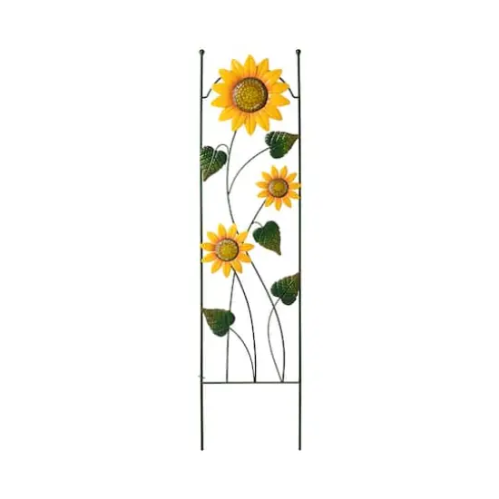 Glitzhome&reg; 4ft. Metal Sunflowers Garden Trellis {1}