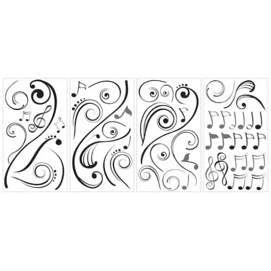 RoomMates Music Note Scroll Peel & Stick Wall Decals {1}